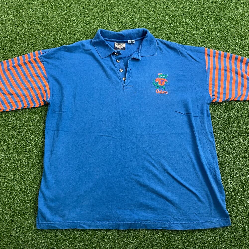 Vintage 90s Red Oak Sportswear Florida Gators Short Sleeve Polo Shirt Sz L